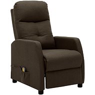 Masážní polohovací křeslo hnědé textil - Massage Chair