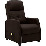 Masážní polohovací křeslo tmavě hnědé textil - Massage Chair