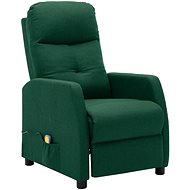 Masážní polohovací křeslo tmavě zelené textil - Massage Chair