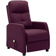 Masážní polohovací křeslo fialové textil - Massage Chair