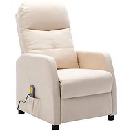 Masážní polohovací křeslo krémové textil - Massage Chair