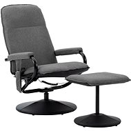 Masážní polohovací křeslo s podnožkou světle šedé textil - Massage Chair