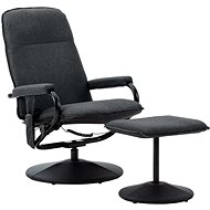 Masážní polohovací křeslo s podnožkou tmavě šedé textil - Massage Chair
