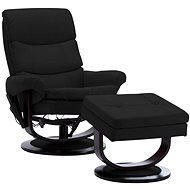 Masážní polohovací křeslo černé umělá kůže a ohýbané dřevo - Massage Chair