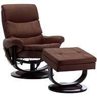Masážní polohovací křeslo hnědé umělá kůže a ohýbané dřevo - Massage Chair