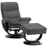 Masážní polohovací křeslo uhlové umělá kůže a ohýbané dřevo - Massage Chair