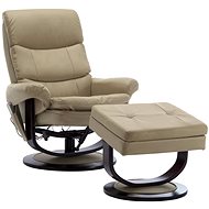 Masážní polohovací křeslo cappuccino umělá kůže a ohýbané dřevo - Massage Chair