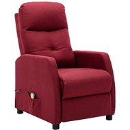 Elektrické masážní polohovací křeslo vínové textil - Massage Chair