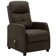 Elektrické masážní polohovací křeslo hnědé textil - Massage Chair