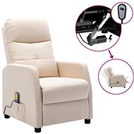 Elektrické masážní polohovací křeslo krémové textil - Massage Chair