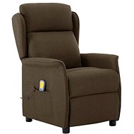 Elektrické masážní polohovací křeslo hnědé textil - Massage Chair