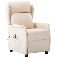 Elektrické masážní polohovací křeslo krémové textil - Massage Chair