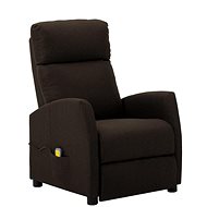 Elektrické masážní polohovací křeslo tmavě hnědé textil - Massage Chair