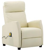 Elektrické masážní polohovací křeslo krémové umělá kůže - Massage Chair