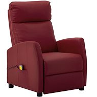 Elektrické masážní polohovací křeslo vínové umělá kůže - Massage Chair