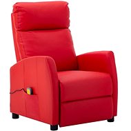 Elektrické masážní polohovací křeslo červené umělá kůže - Massage Chair