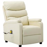 Elektrické masážní polohovací křeslo krémové umělá kůže - Massage Chair