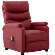 Elektrické masážní polohovací křeslo vínové umělá kůže - Massage Chair