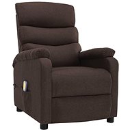 Elektrické masážní polohovací křeslo hnědé textil - Massage Chair