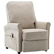 Elektrické masážní polohovací křeslo krémové textil - Massage Chair