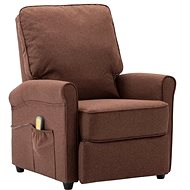 Elektrické masážní polohovací křeslo hnědé textil - Massage Chair