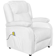 Elektrické masážní křeslo bílé umělá kůže - Massage Chair