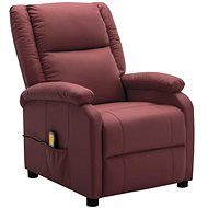 Elektrické masážní polohovací křeslo vínové umělá kůže - Massage Chair