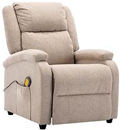 Elektrické masážní polohovací křeslo krémové textil - Massage Chair
