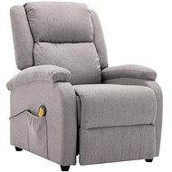 Masážní polohovací křeslo světle šedé textil - Massage Chair