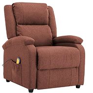 Elektrické masážní polohovací křeslo hnědé textil - Massage Chair