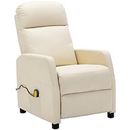 Elektrické masážní polohovací křeslo krémově bílé umělá kůže - Massage Chair