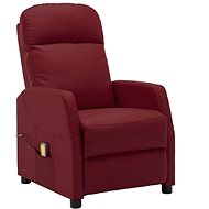 Elektrické masážní polohovací křeslo vínové umělá kůže - Massage Chair