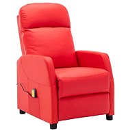 Elektrické masážní polohovací křeslo červené umělá kůže - Massage Chair