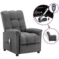 Elektrické masážní polohovací křeslo světle šedé textil - Massage Chair
