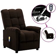 Elektrické masážní polohovací křeslo tmavě hnědé textil - Massage Chair