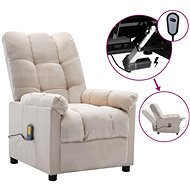 Elektrické masážní polohovací křeslo krémové textil - Massage Chair