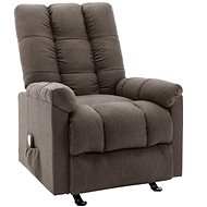 Elektrické masážní polohovací křeslo hnědé textil - Massage Chair