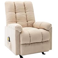 Elektrické masážní polohovací křeslo krémové textil - Massage Chair