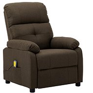 Elektrické masážní polohovací křeslo hnědé textil - Massage Chair