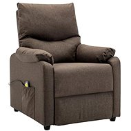 Elektrické masážní polohovací křeslo hnědé textil - Massage Chair