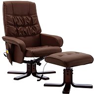 Masážní polohovací křeslo s podnožkou hnědé umělá kůže - Massage Chair