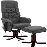 Masážní polohovací křeslo s podnožkou šedé umělá kůže - Massage Chair