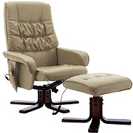 Masážní polohovací křeslo s podnožkou cappuccino umělá kůže - Massage Chair