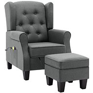 Masážní křeslo s podnožkou světle šedé textil - Massage Chair