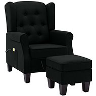Masážní křeslo s podnožkou černé textil - Massage Chair