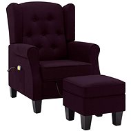 Masážní křeslo s podnožkou fialové textil - Massage Chair