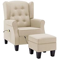Masážní křeslo s podnožkou krémové textil - Massage Chair