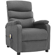 Masážní polohovací křeslo světle šedé textil - Massage Chair
