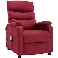Masážní polohovací křeslo vínové textil - Massage Chair