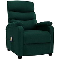 Masážní polohovací křeslo tmavě zelené textil - Massage Chair